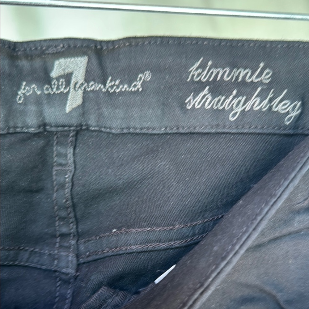 7 For All Mankind Black Straight Leg Denim